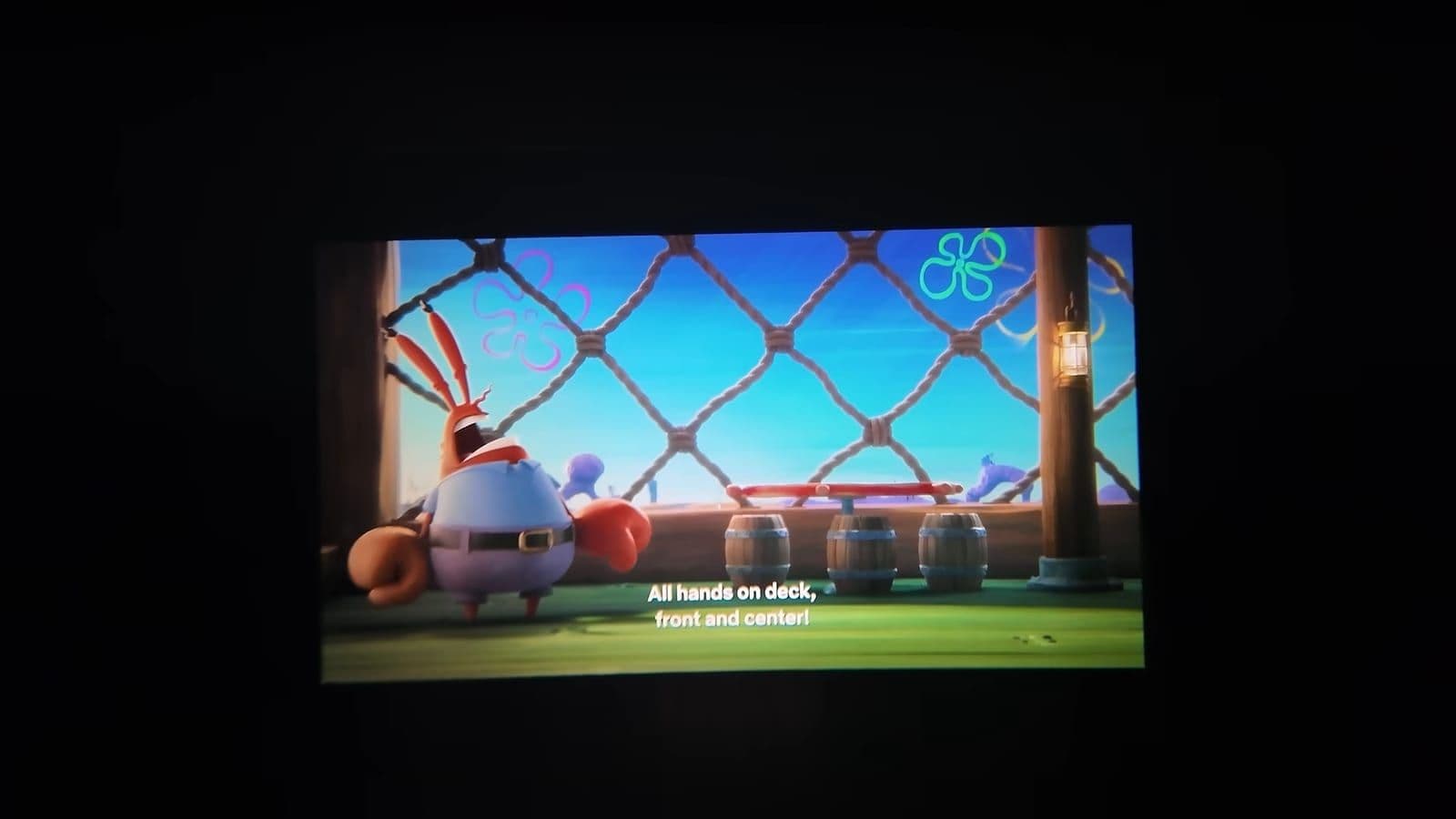 Filmbeeld geprojecteerd door de lenzen van de GT Max