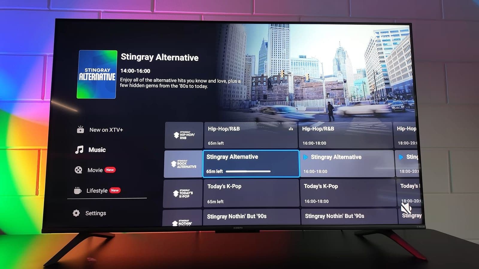Het overzicht van gratis live kanalen in de Xiaomi TV Plus applicatie